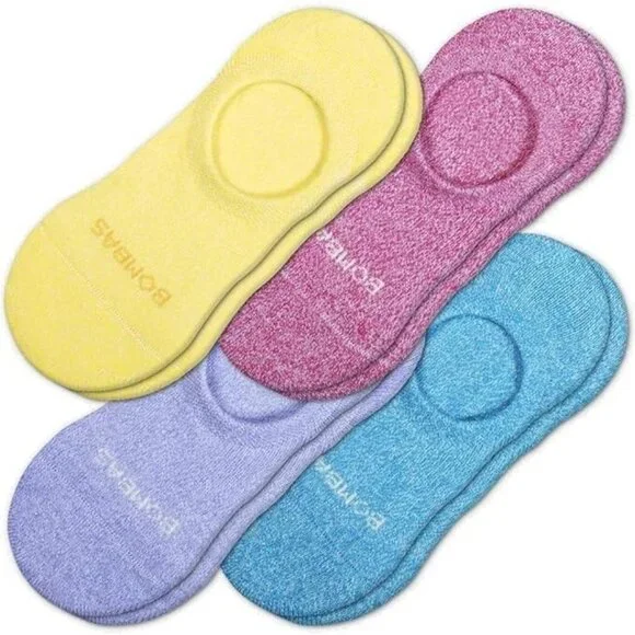 4-Pack Bombas Women's Lightweight No Show Socks Mixed Bright Colors Size Medium - Picture 1 of 3